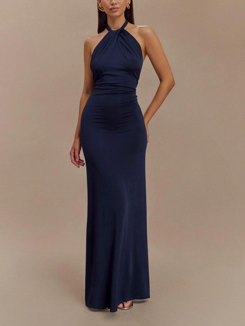 Elyna – Slinky Halter Maxi Dress