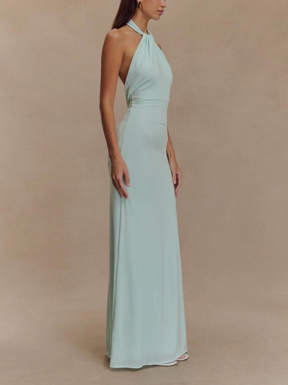 Elyna – Slinky Halter Maxi Dress