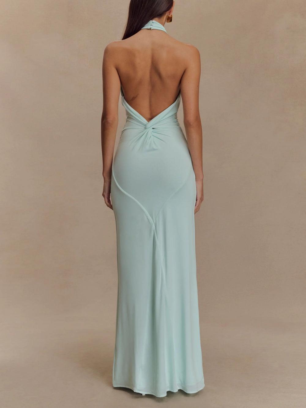 Elyna – Slinky Halter Maxi Dress