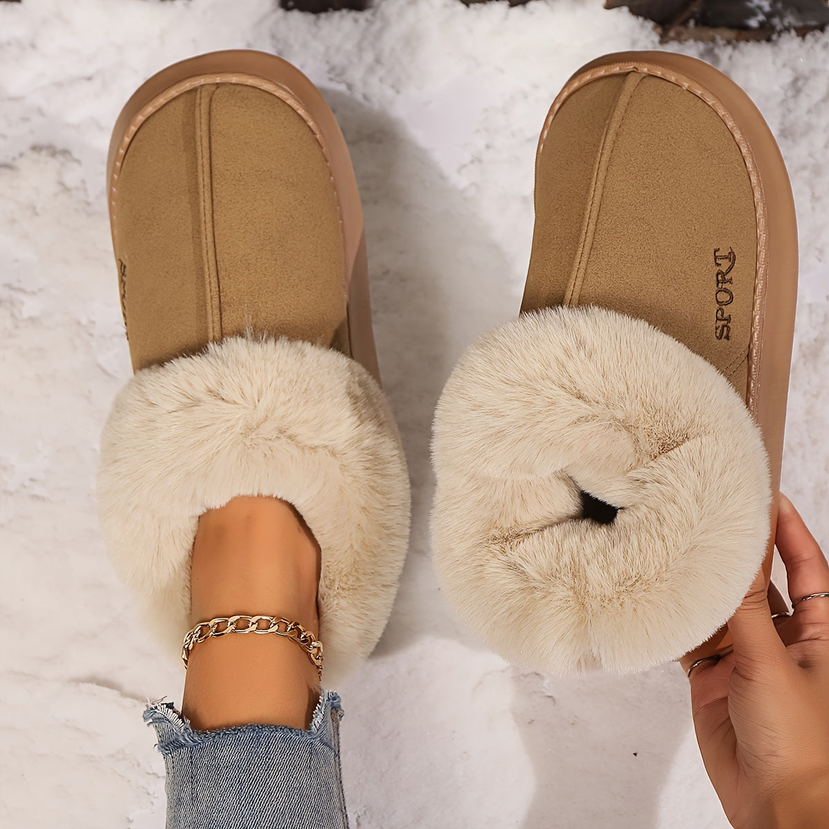Abion | Warm Plush Slippers with Non-Slip Sole for Women
