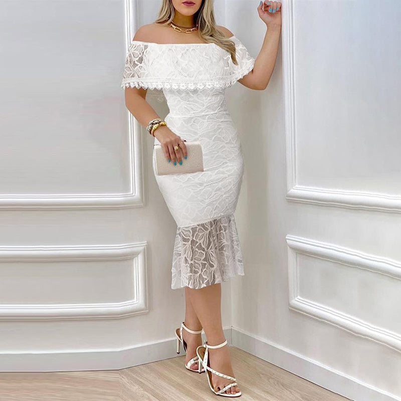 Women's Elegant Off-Shoulder Lace Bodycon Dress