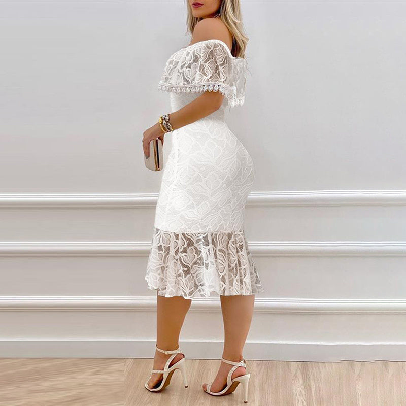 Women's Elegant Off-Shoulder Lace Bodycon Dress