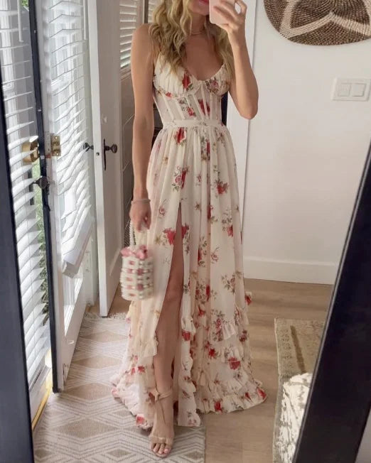 Maple – Floral Ruffle Maxi Dress