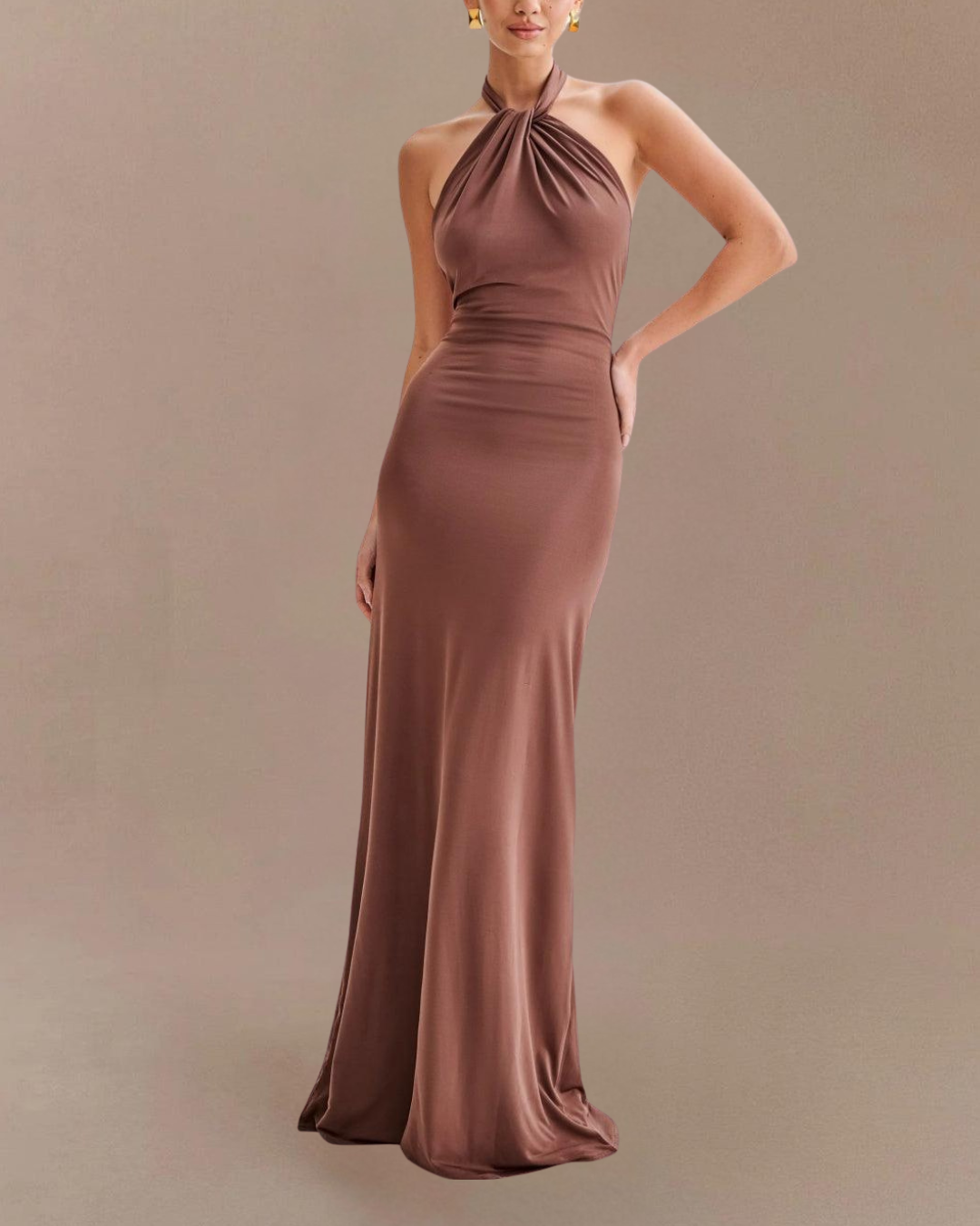 Elyna – Slinky Halter Maxi Dress