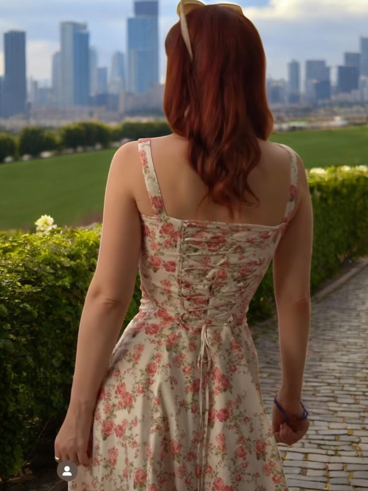 Lira Rosebud Linen Floral Maxi Dress