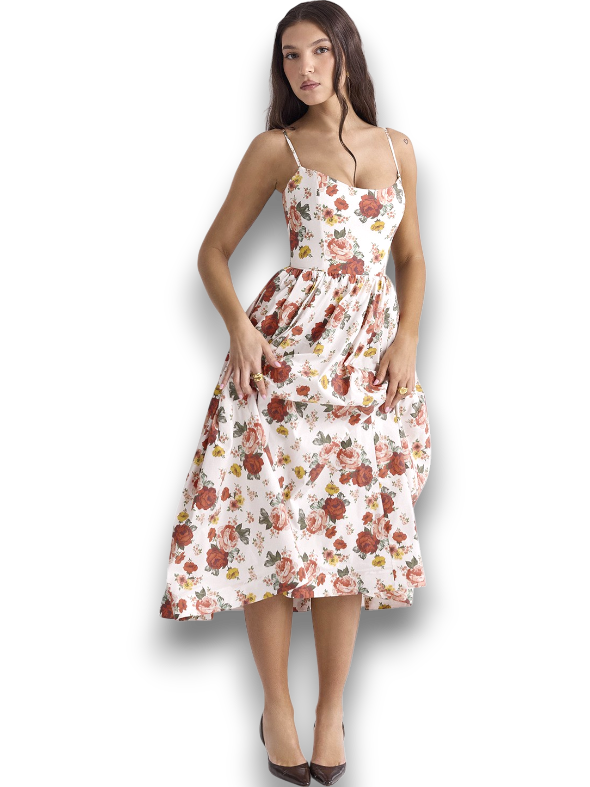 Clara Vintage Floral Italian Maxi Dress
