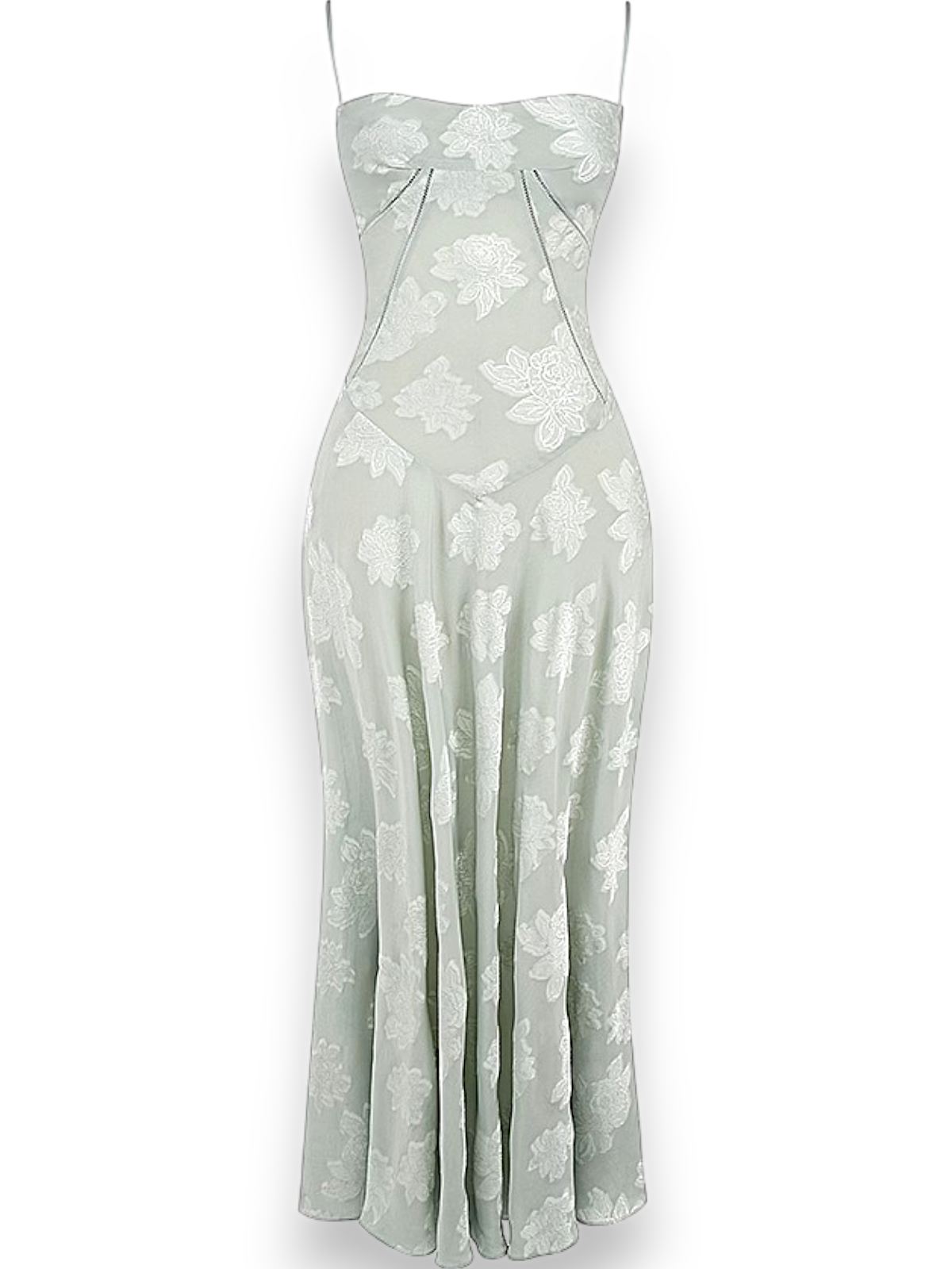 Amara Blossom White Floral Vintage Gown