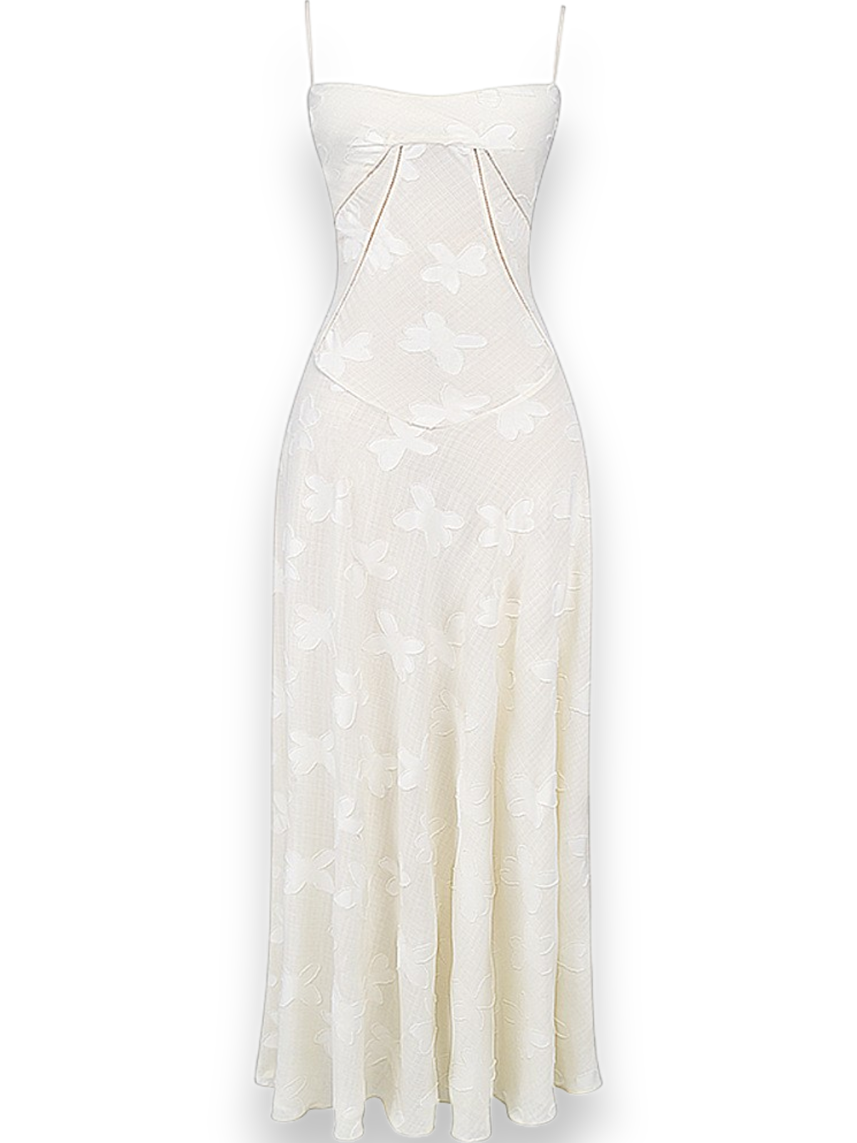 Amara Blossom White Floral Vintage Gown