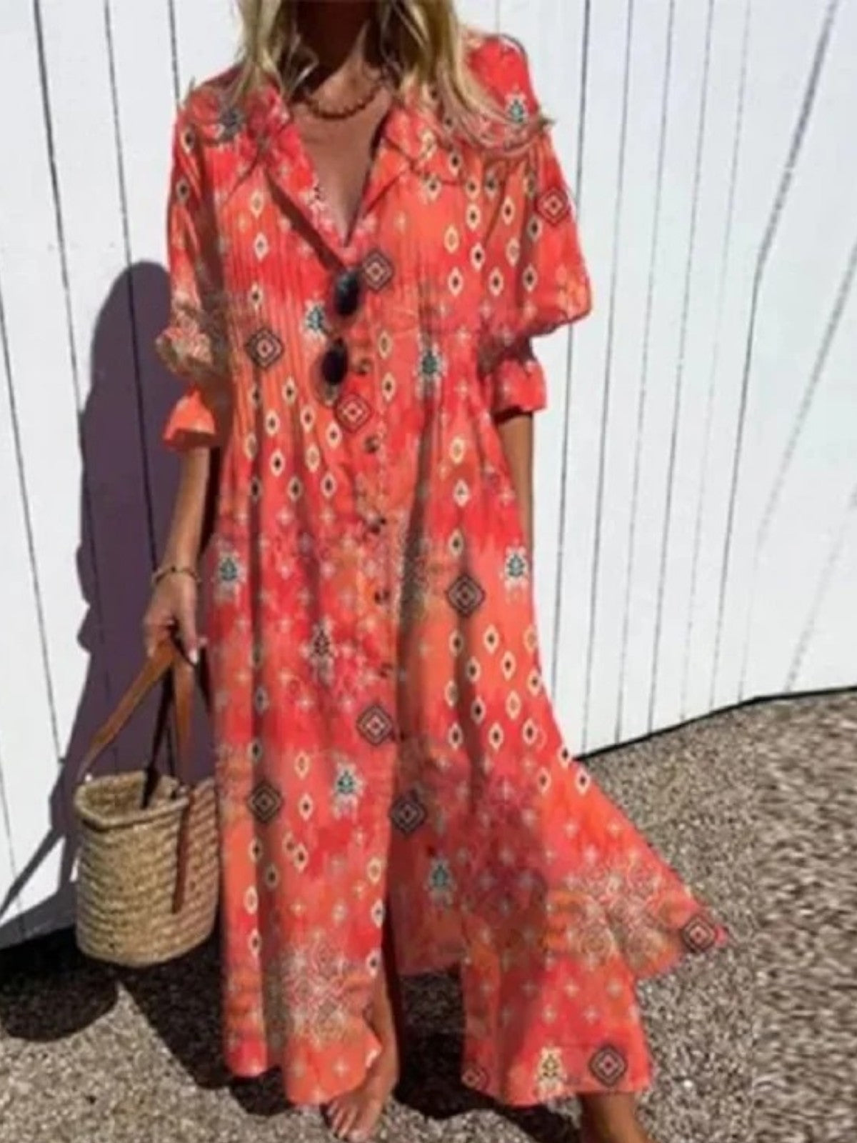 Cassidy - Boho Beauty Puff Sleeve Maxi Dress