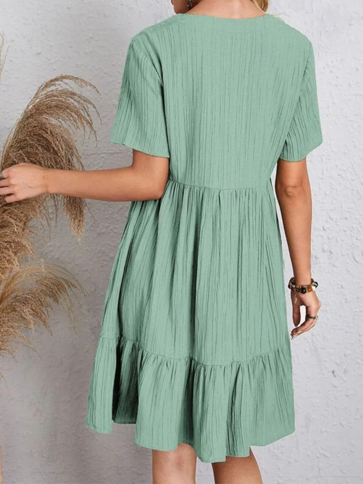 Hadley - Boho Chic Ruffle Hem Mini Dress