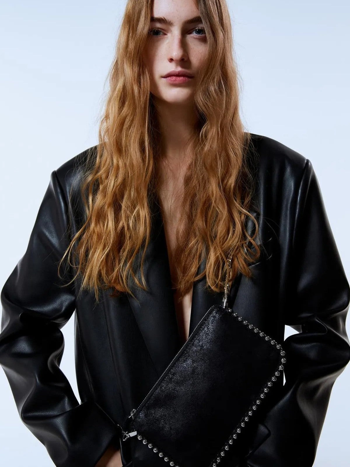 Koora Black Studded Chain Wallet Clutch