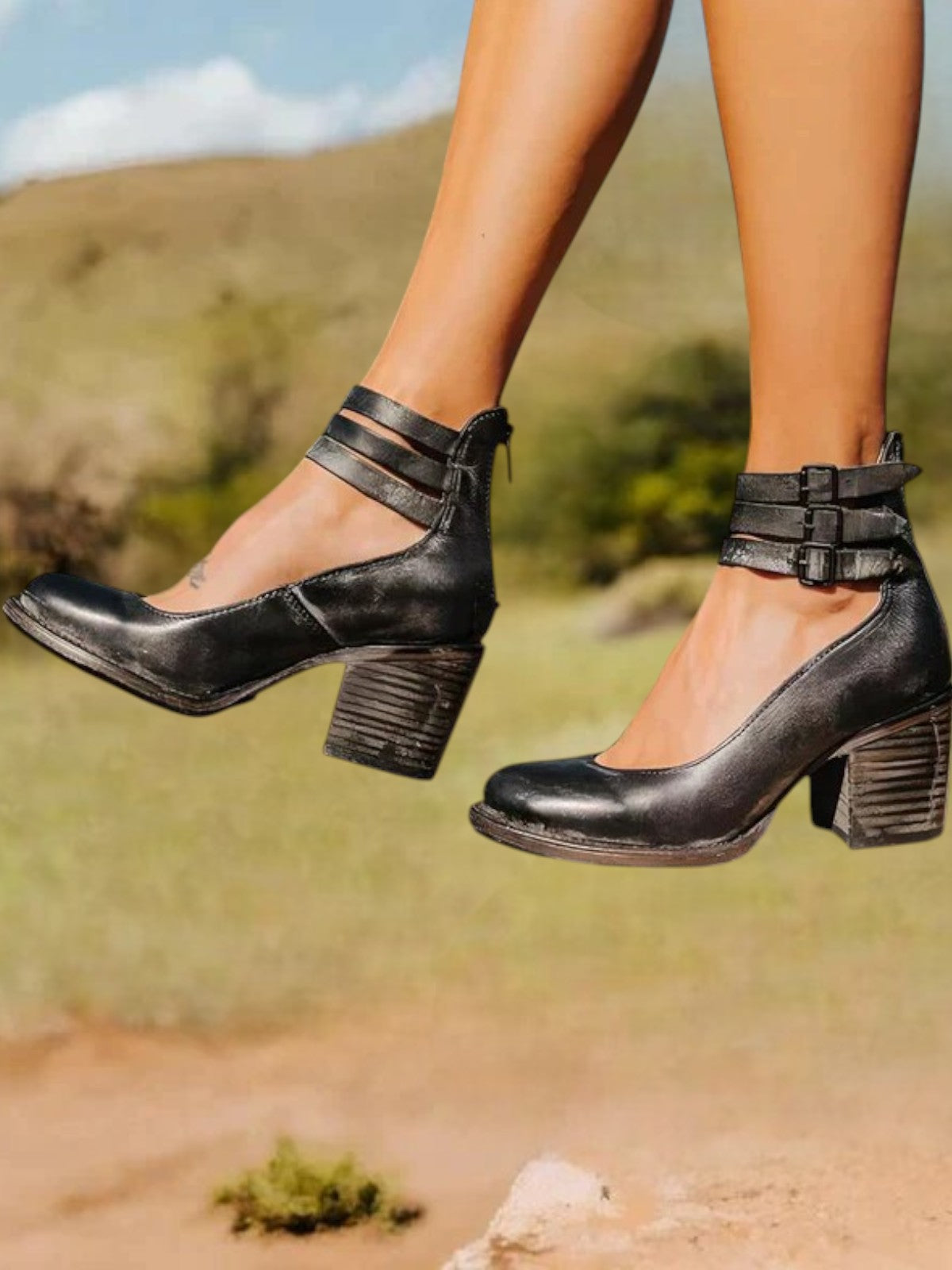 Flira Elegant Ankle Strap Pumps