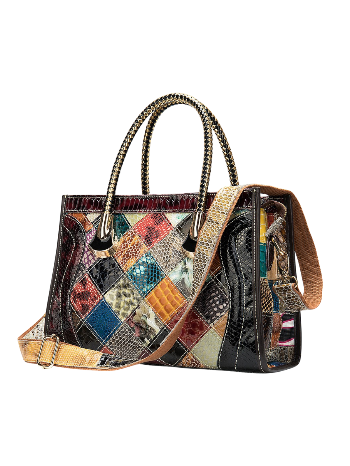 Ember Patchwork Leather Tote Bag