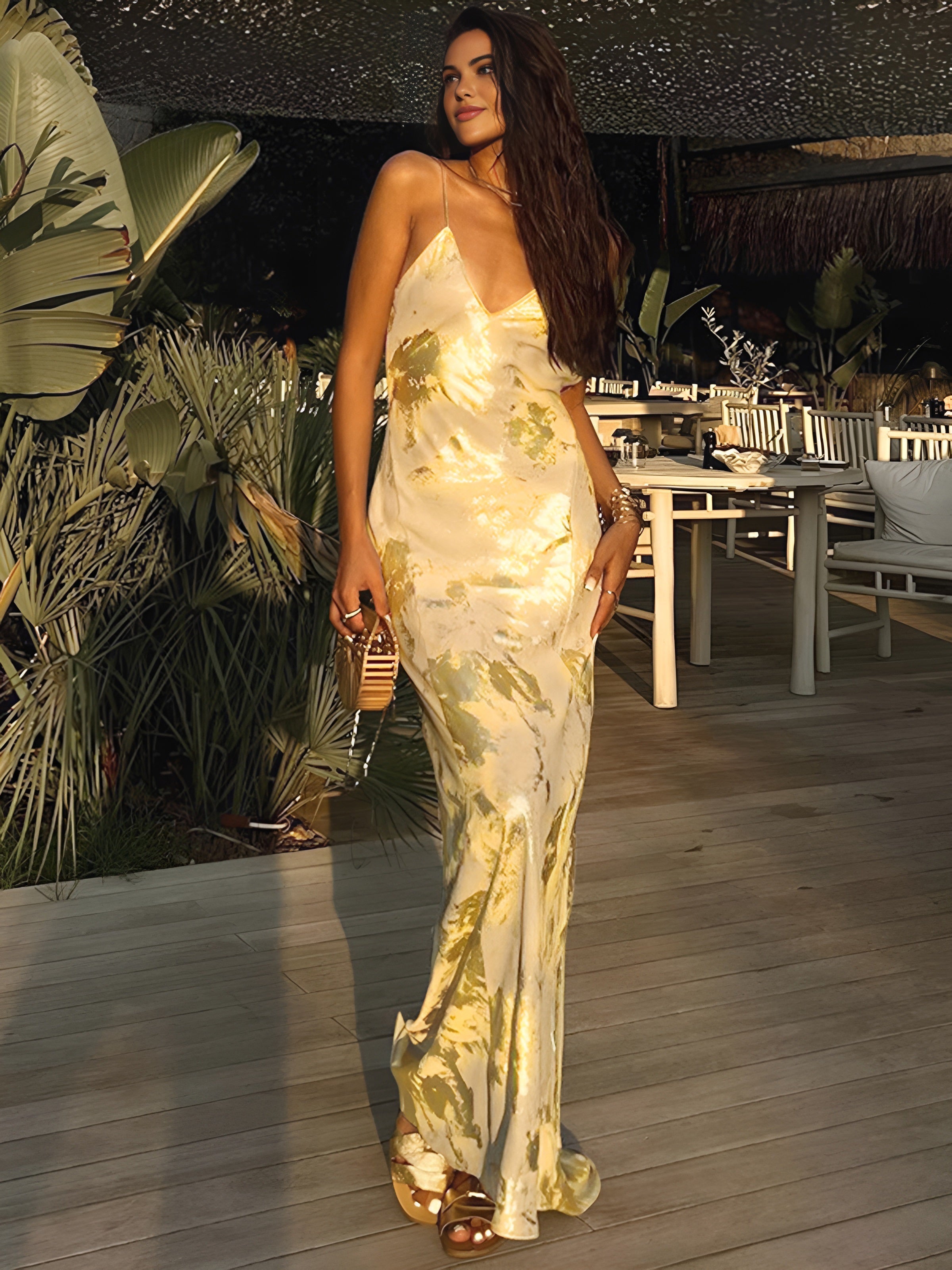Nora Metallic Maxi Dress