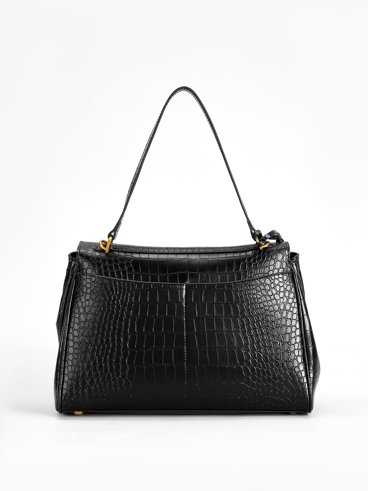Sienna Leather Croc-Embossed Handbag