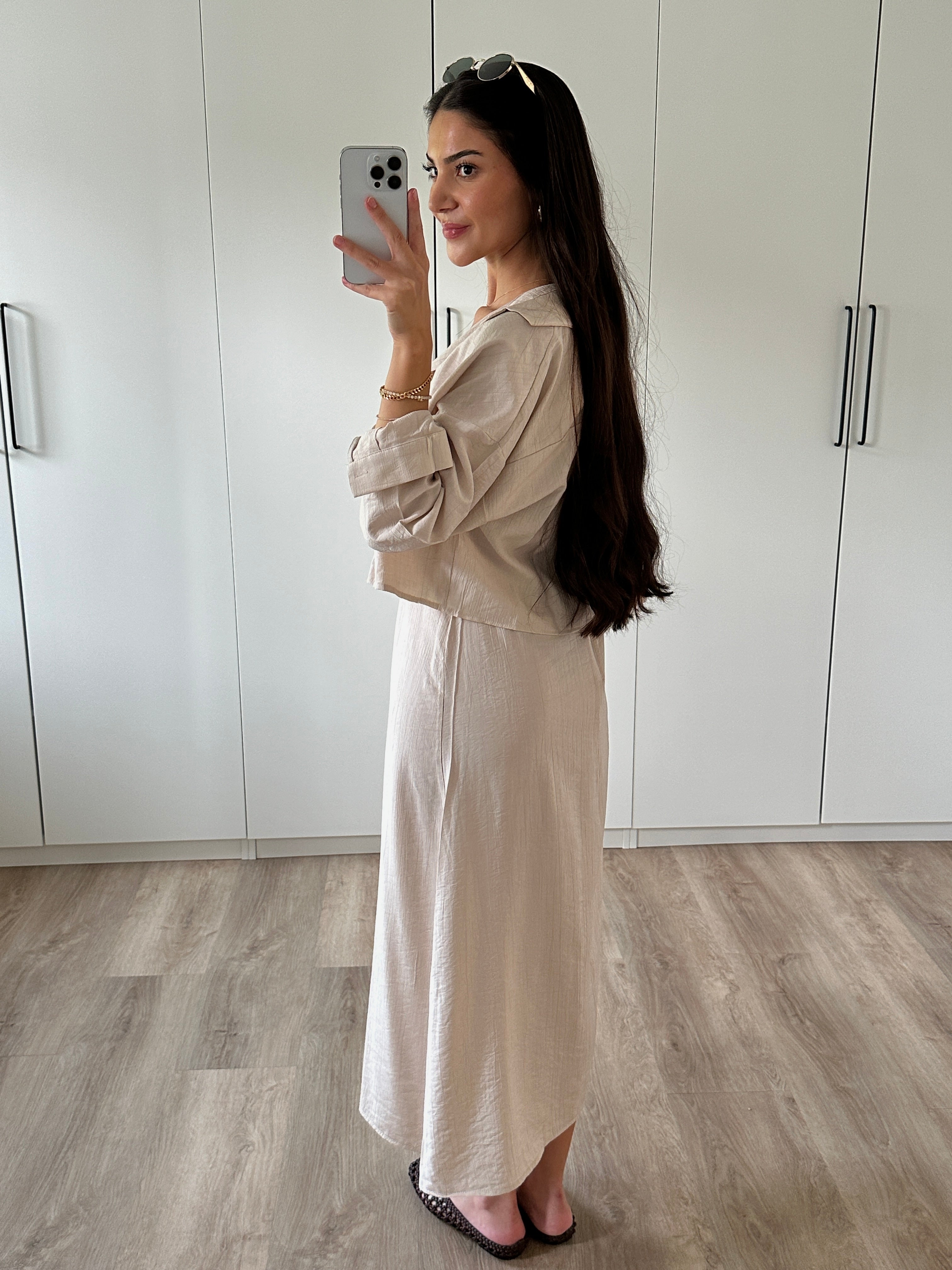 Clara™ | Effortless Midi Dress with Matching Crop Shirt