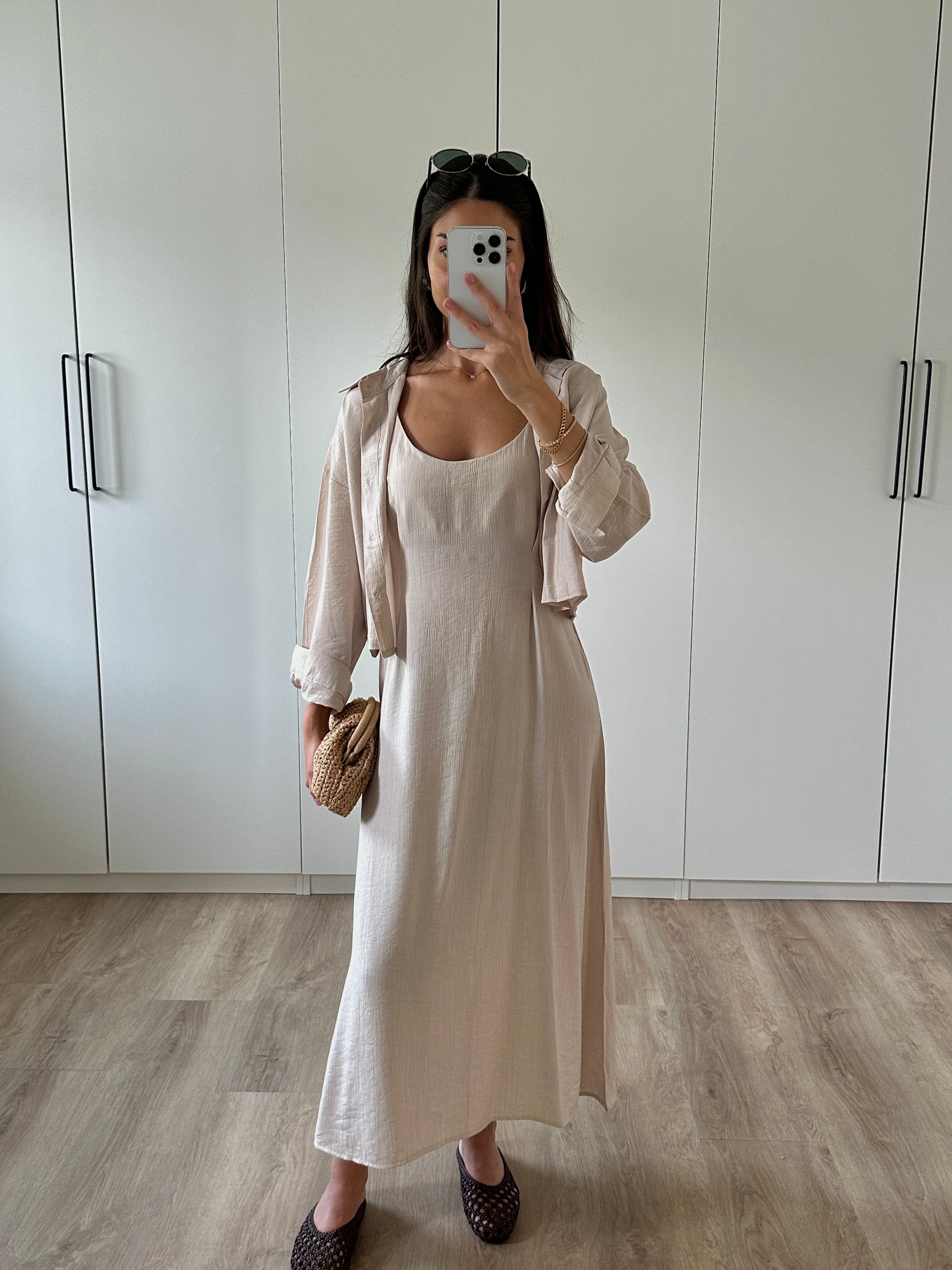 Clara™ | Effortless Midi Dress with Matching Crop Shirt