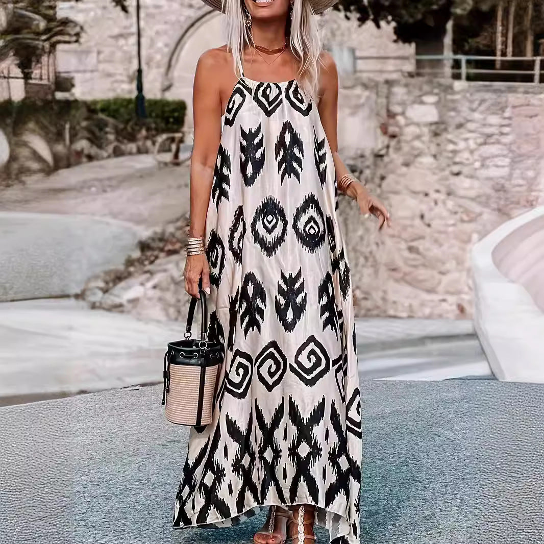 Perlina – Boho Halter Maxi Dress