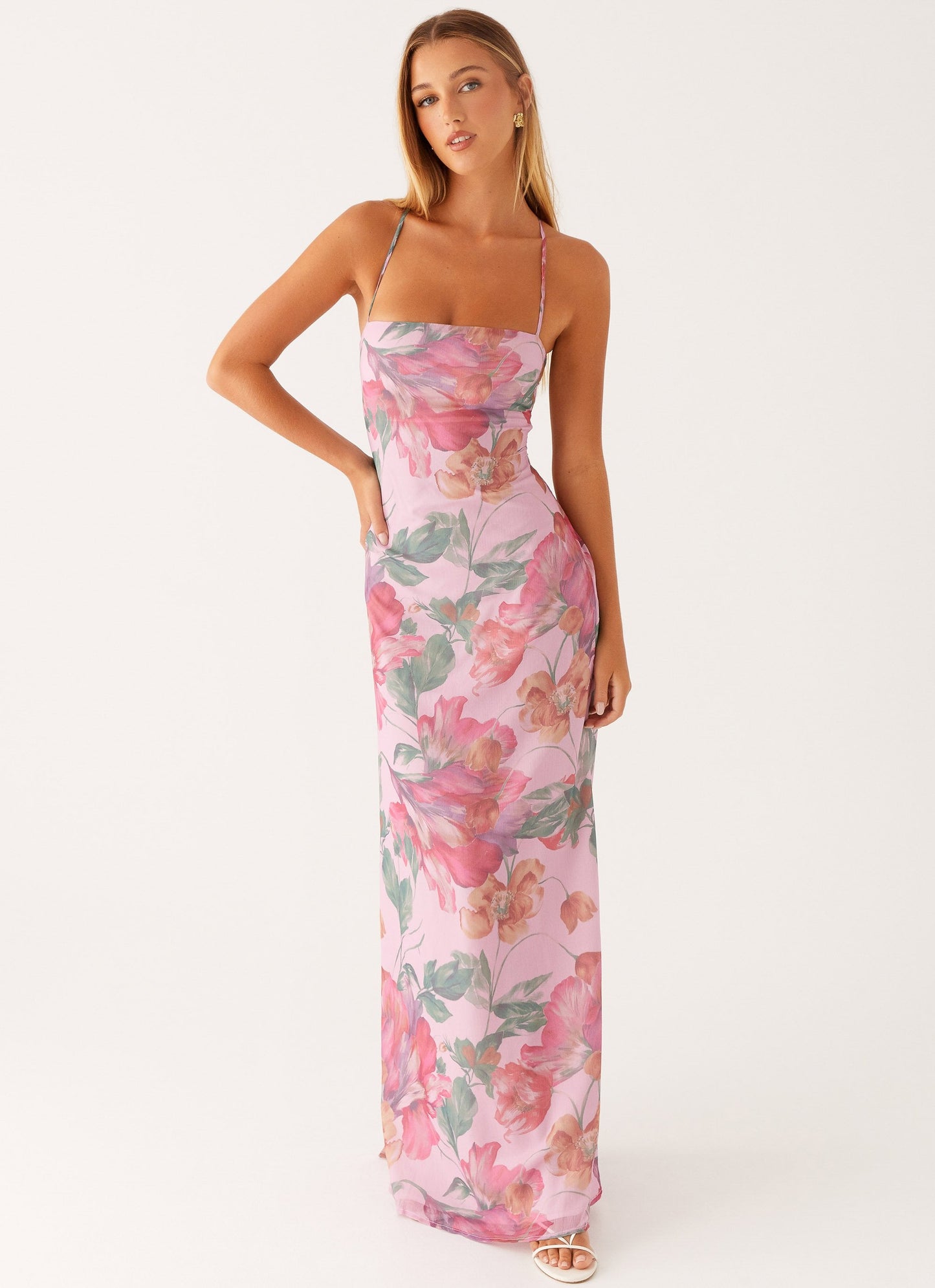 Peg Maxi Dress - Pink Floral
