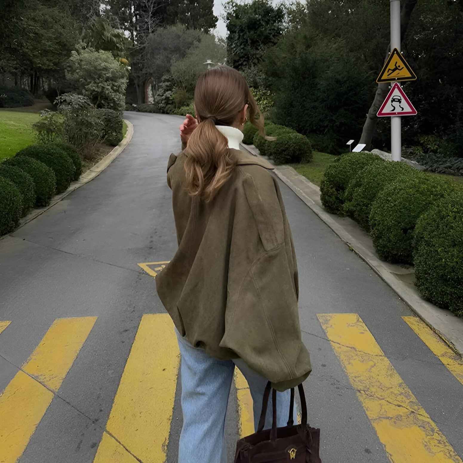 Maria – Suede Bomber Jacket
