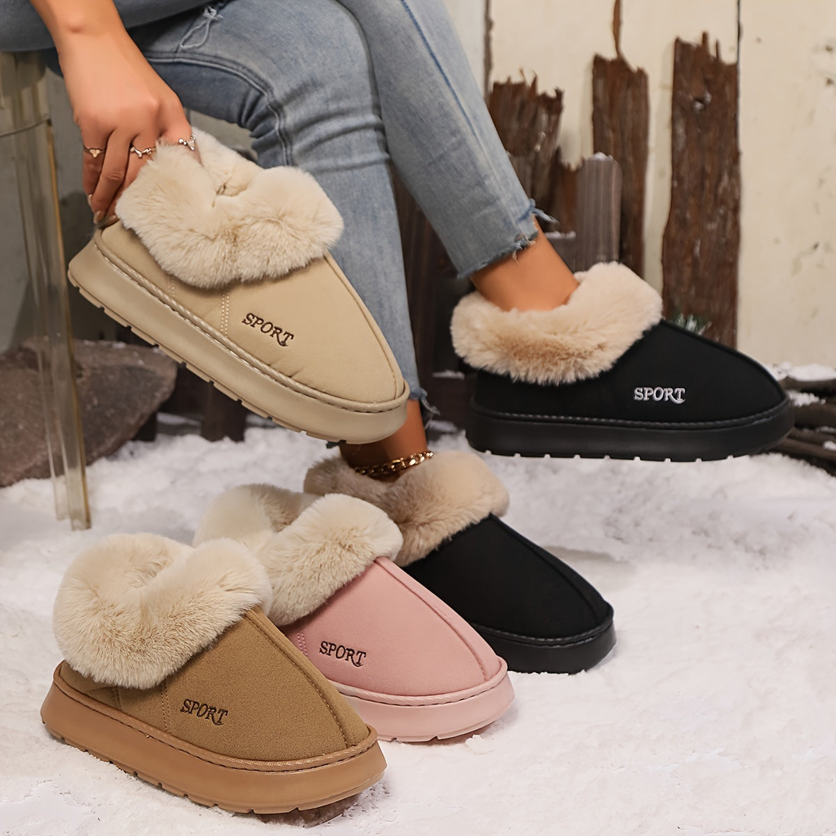 Abion | Warm Plush Slippers with Non-Slip Sole for Women