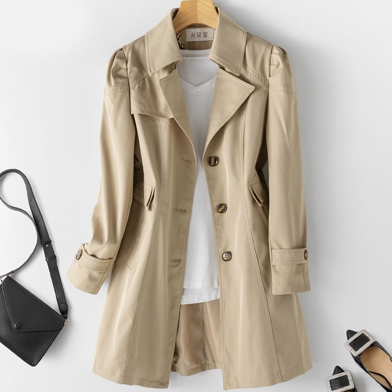 Marit | Women's Button Down Trench Coat | Long