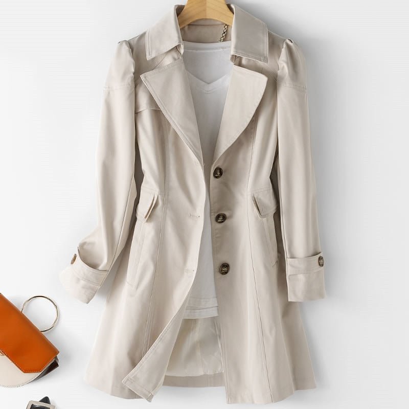 Marit | Women's Button Down Trench Coat | Long