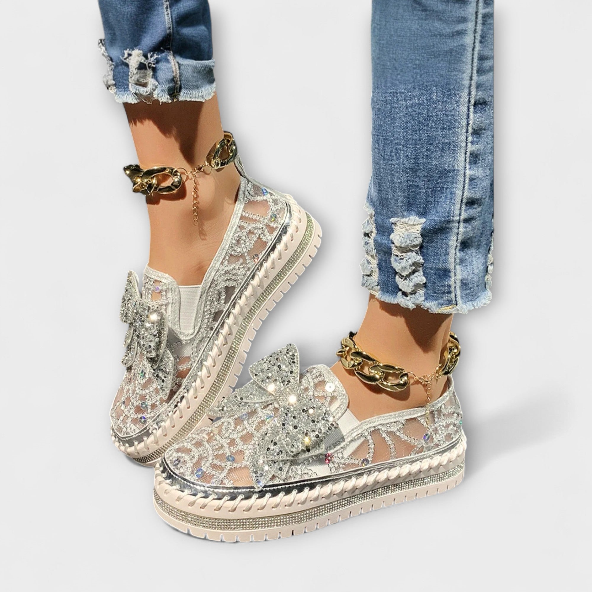 Rue – Loafer with Rhinestone Bow