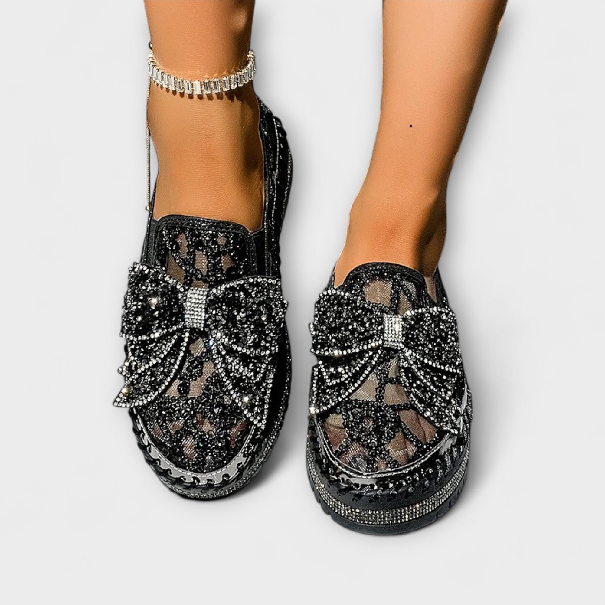 Rue – Loafer with Rhinestone Bow