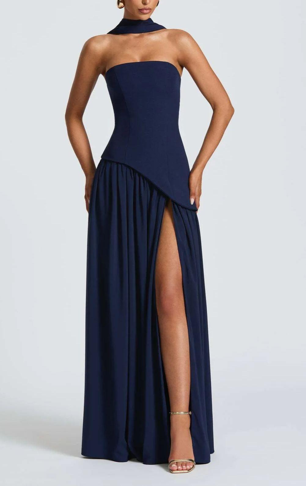 Selene – Strapless Slit Maxi Dress