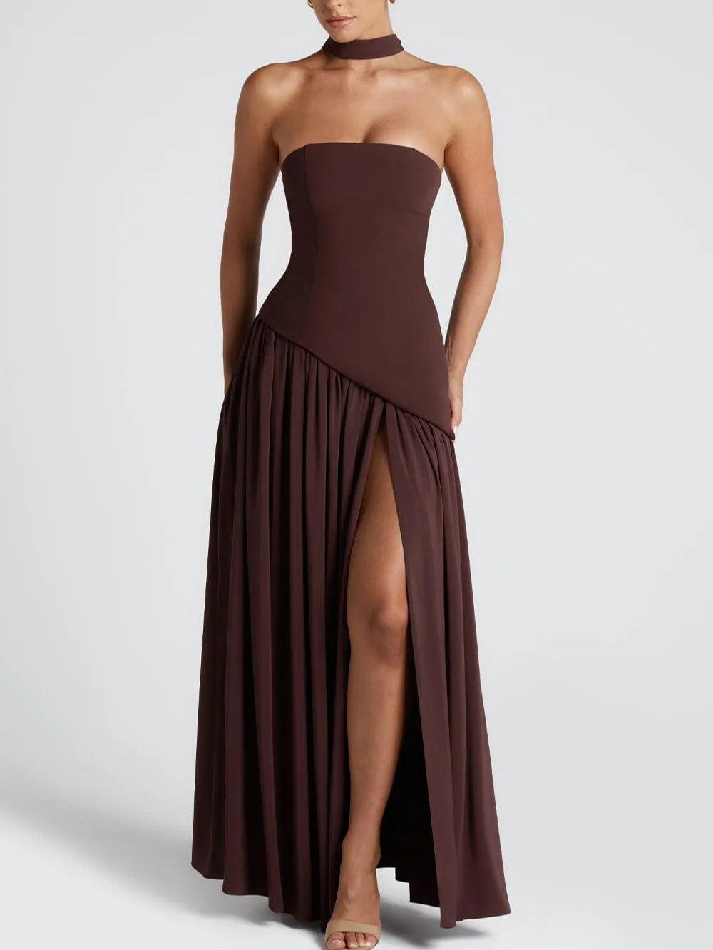 Selene – Strapless Slit Maxi Dress