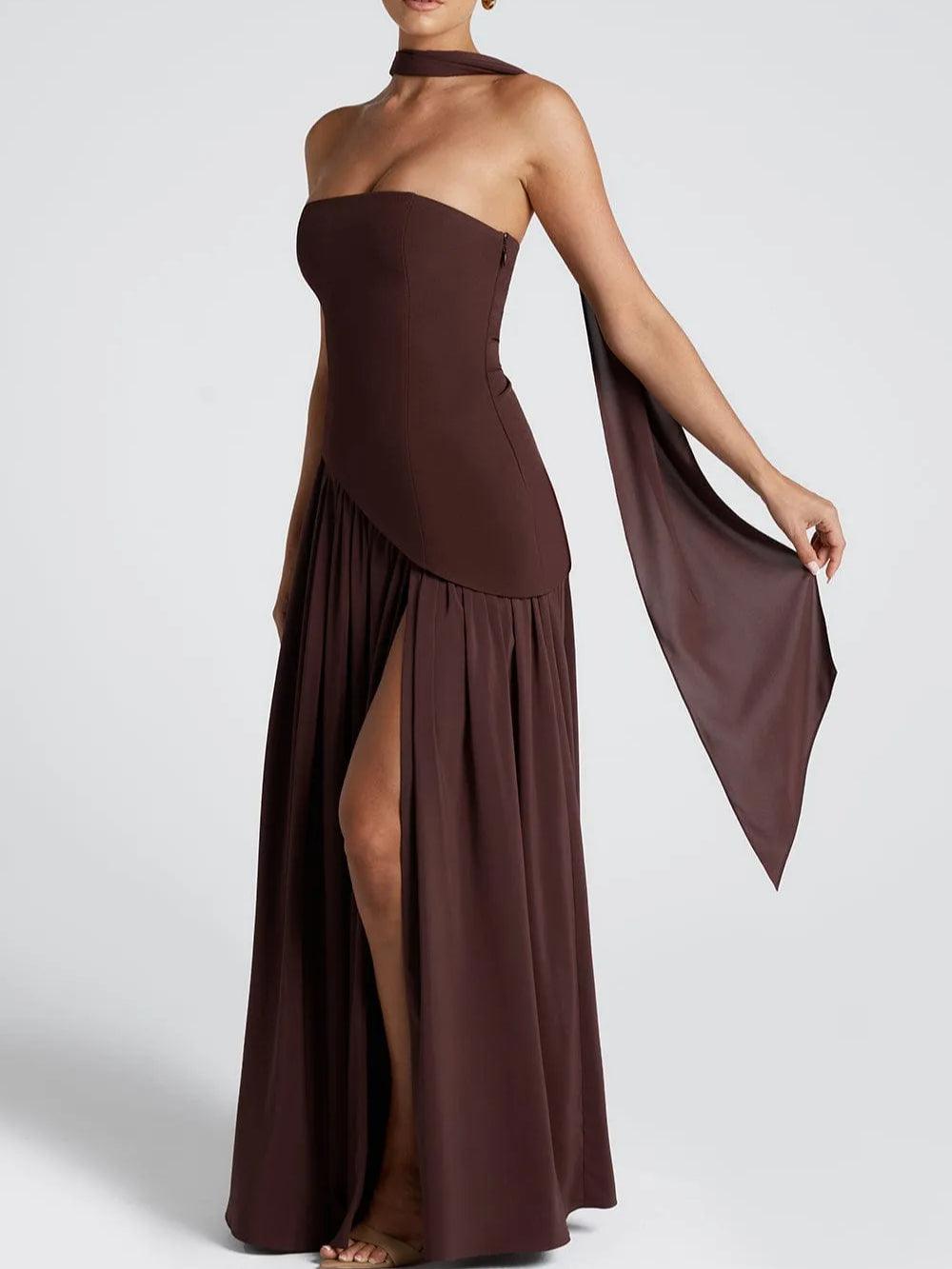 Selene – Strapless Slit Maxi Dress