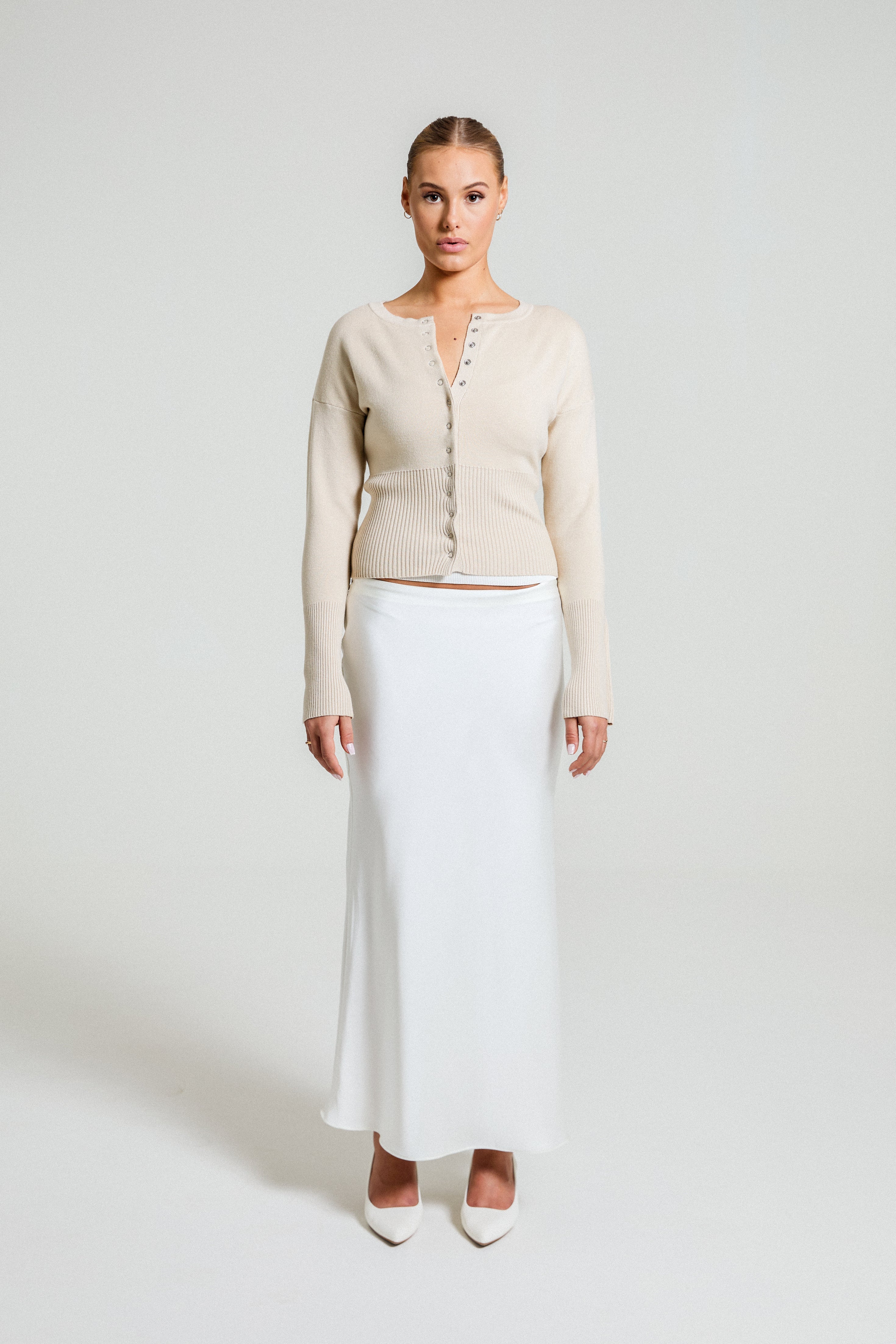 Arla | Ribbed Button Top