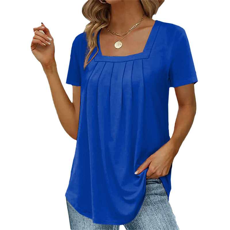 Danielle – Pleated Square Neck Top