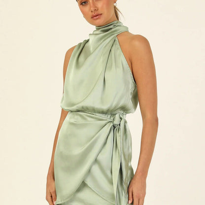Elegant Halter Neck Dress Fashion