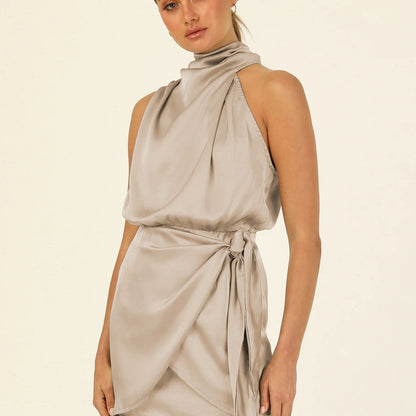 Elegant Halter Neck Dress Fashion