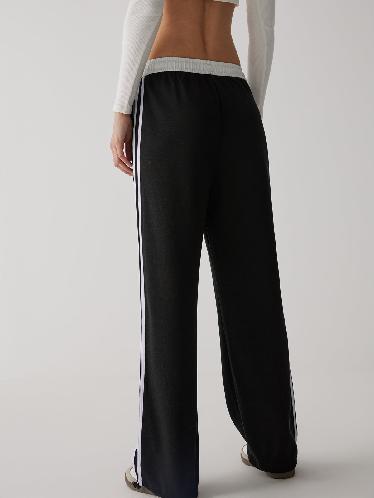 Ivy Contrast Waist Wide Leg Pants