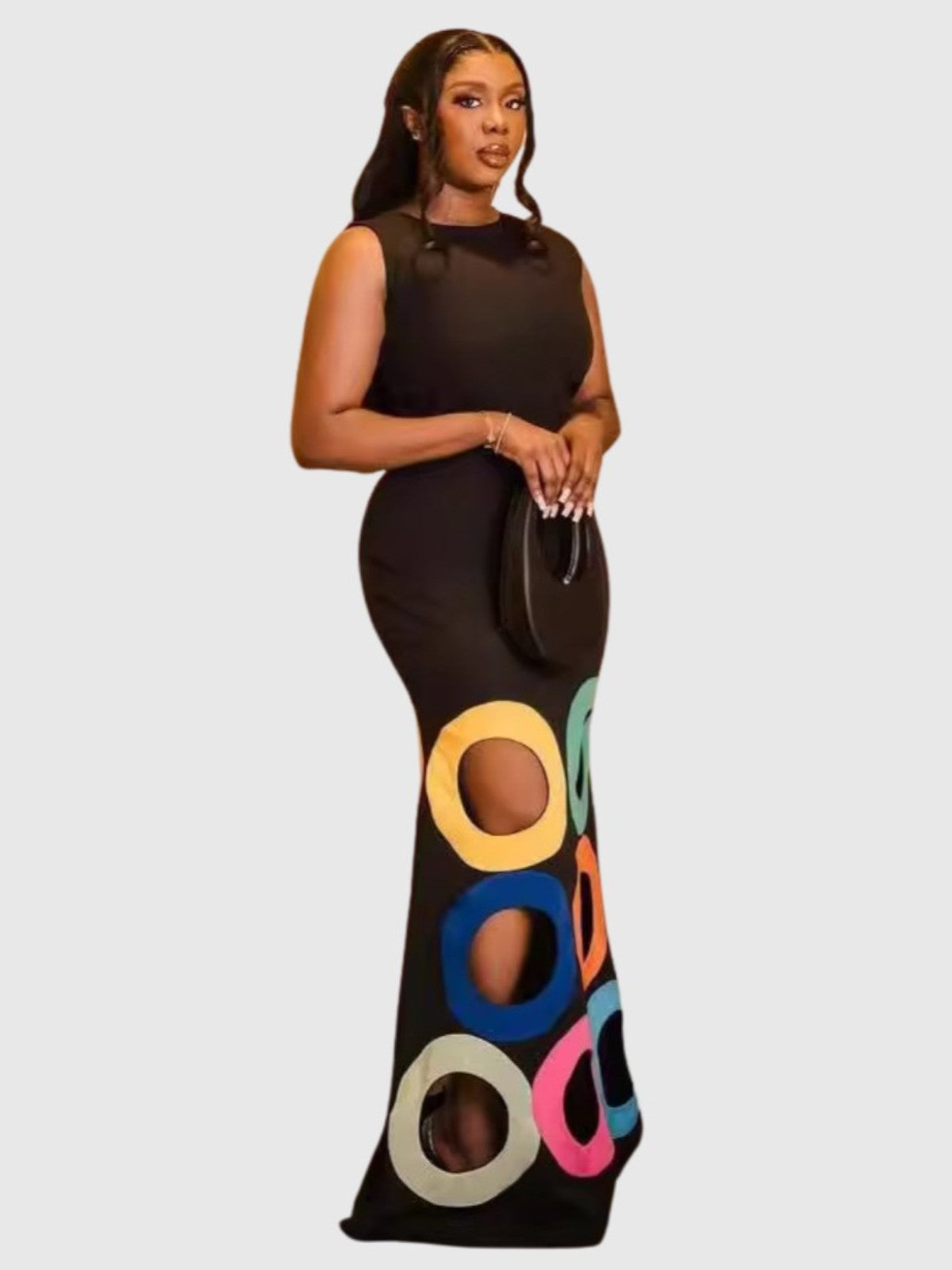 Anya - Colorful Hollow Out Bodycon Maxi Dress