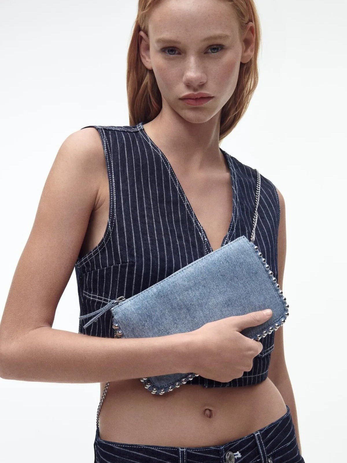 Koora Black Studded Chain Wallet Clutch