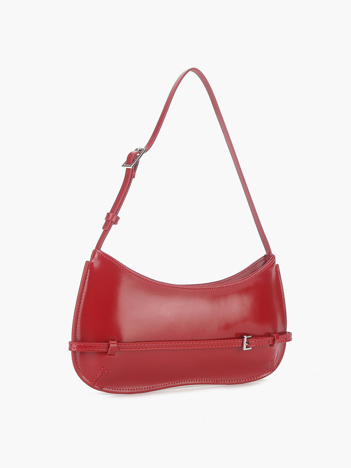 Samantha Chic Red Leather Shoulder Bag