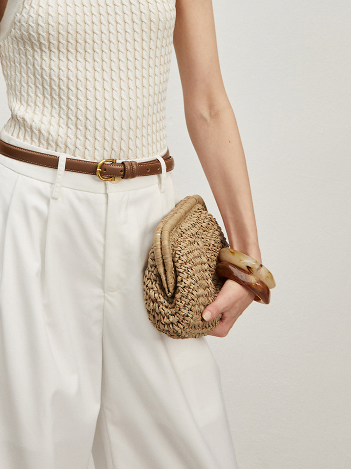 Matilda Natural Straw Clutch Bag