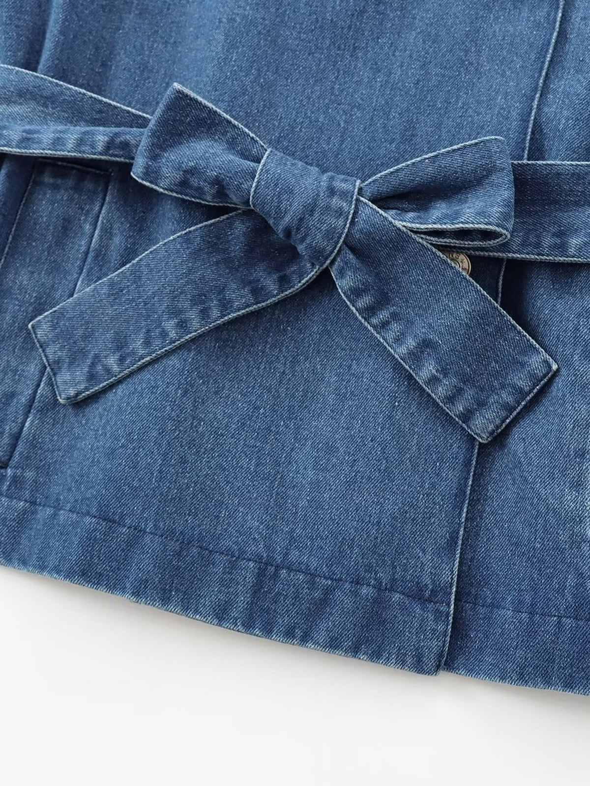 Seren Minimalist Belted Denim Jacket
