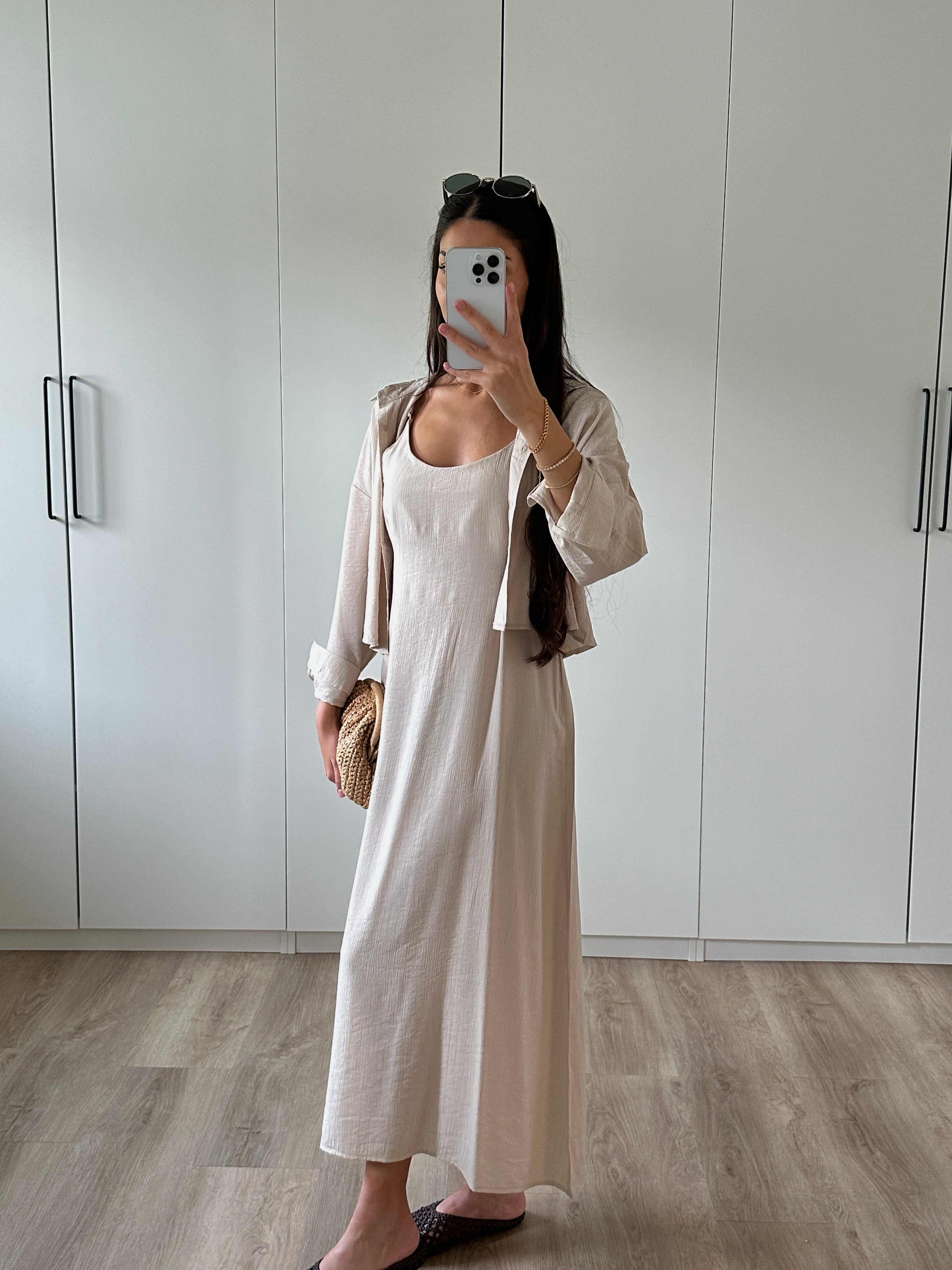 Clara™ | Effortless Midi Dress with Matching Crop Shirt