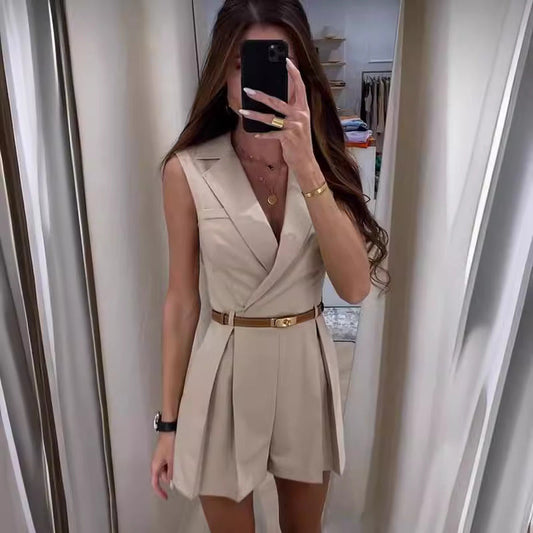 Diorwen – Tailored Belted Playsuit